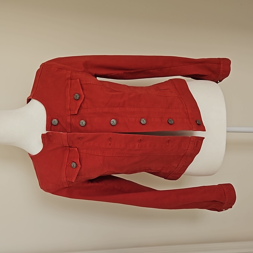 Loft red denim-look jacket
